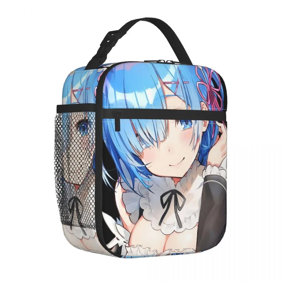 Rezero Rem Re:La vita in un mondo diverso da Zero Ram Borse per il pranzo isolate Contenitore per pasti portatile Borsa termica Borsa per il pranzo Tote