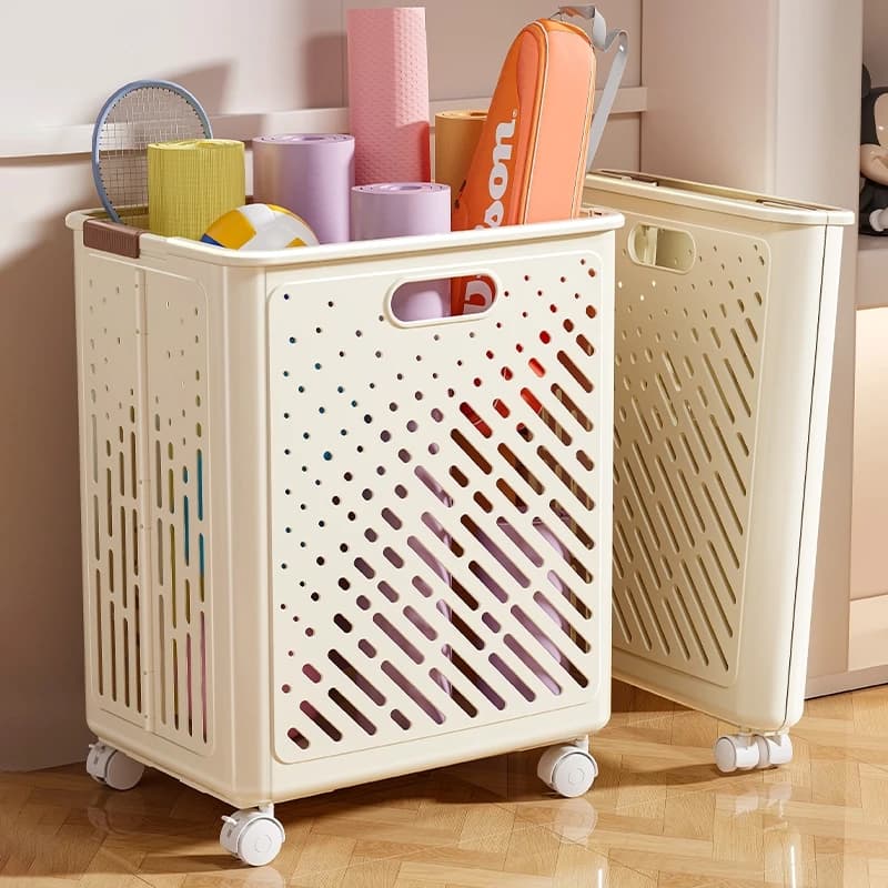 Slim yoga mat holder, versatile sports organizer for badminton racks, gym tools, toys for plush, basket for children