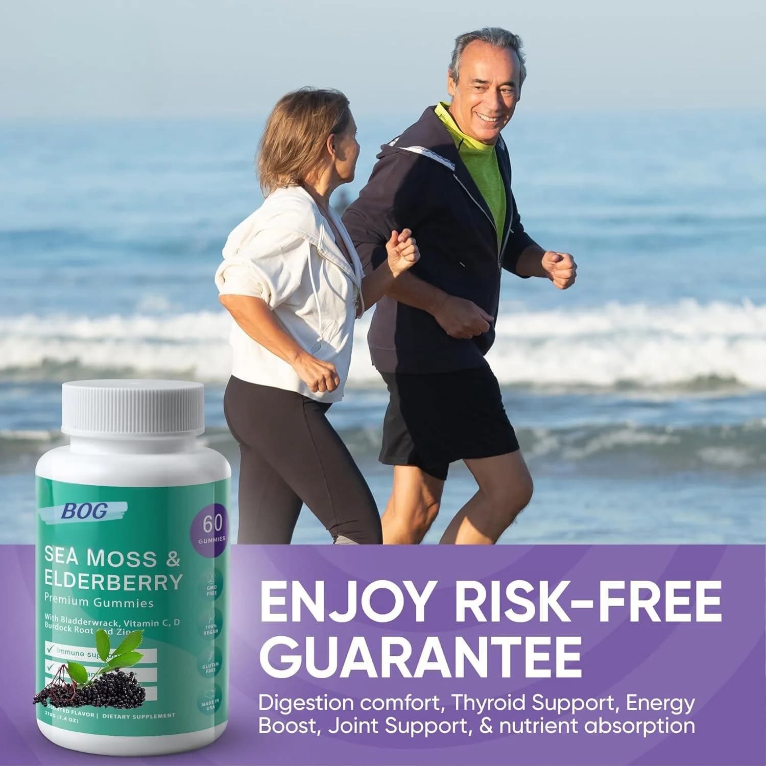 Vitamin supplement in Gommose with Algae and Sambuco, Nutritions Promoting Energy Metabolism and Alleviano la Fatica, Food Supplement