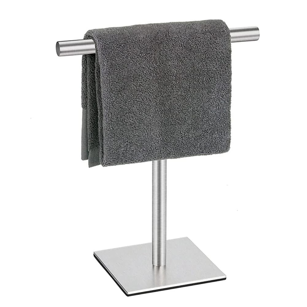 agosto. Portasciugamani Supporto per bagno Vanity Portasciugamani in acciaio inossidabile Supporto portasciugamani per bagno -Argento Facile T