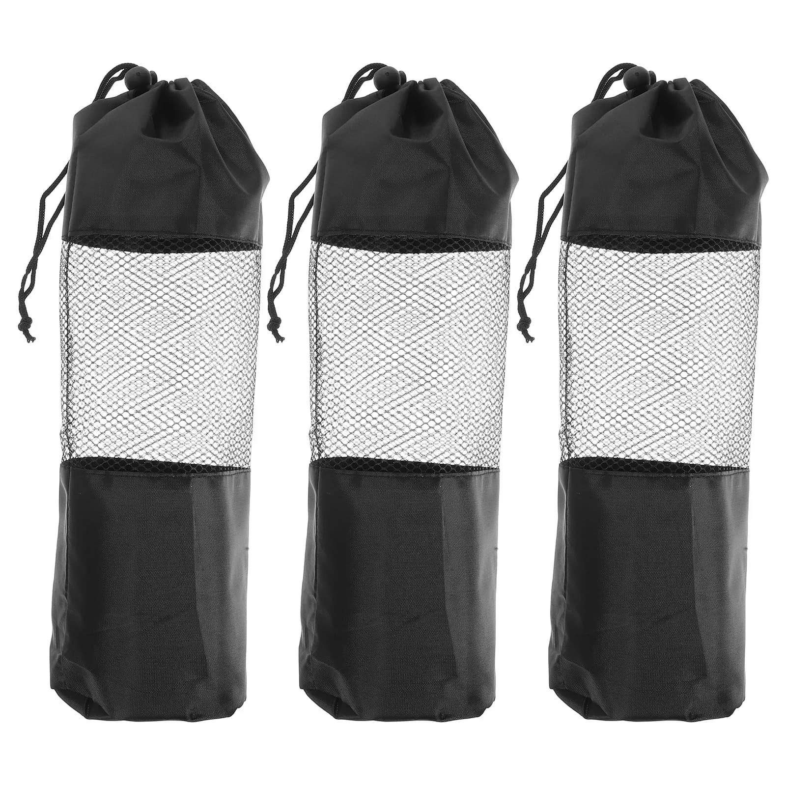 Set di 3 Borse a Rete per Tappetino Yoga, Borsa Multifunzionale con Cordoncino per Attrezzatura Sportiva, Palestra, Yoga, Campeggio, Viaggio, Leggera