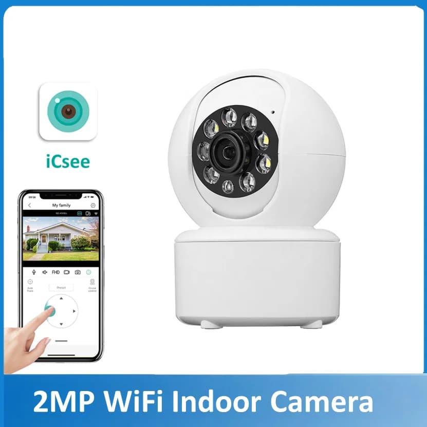 ICSEE 2MP WIFI Smart Camera Protezione di sicurezza Baby Monitor Mini Cam Visione notturna a colori Ai Monitoraggio umano Audio bidirezionale