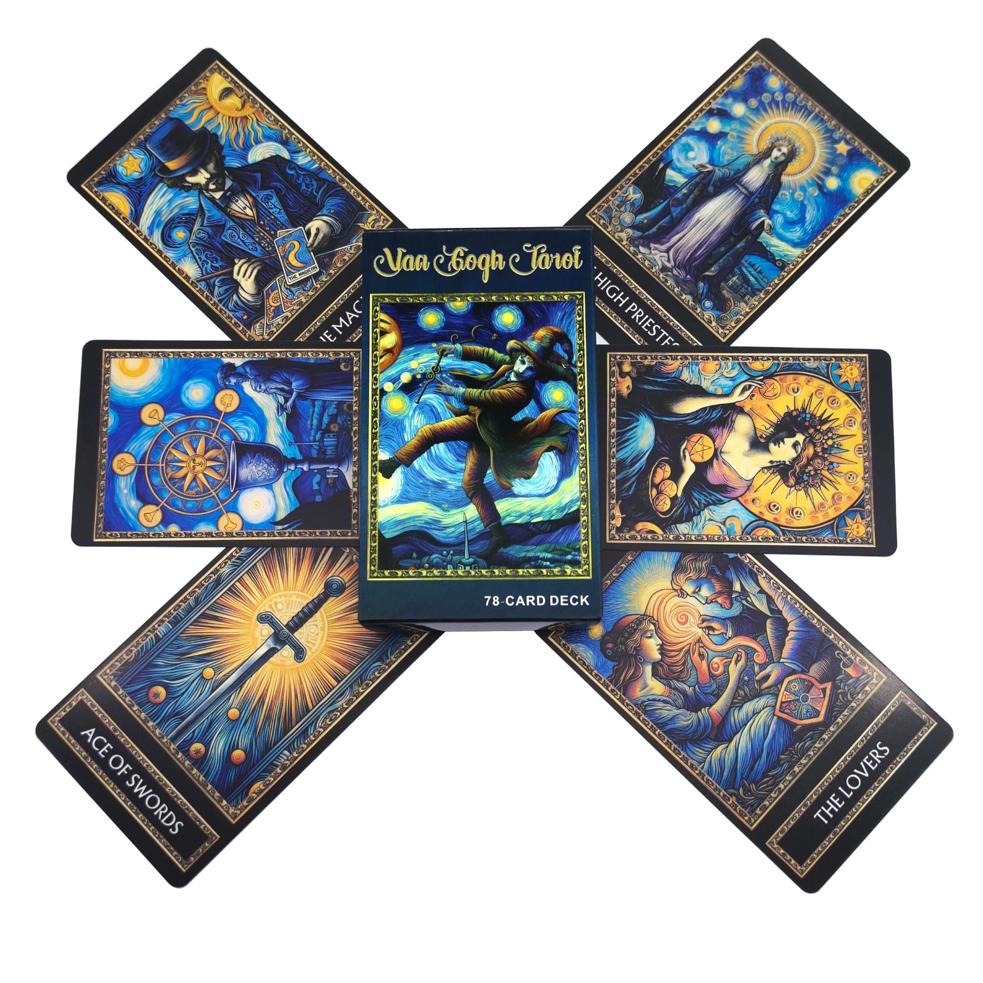 Nuove carte dei tarocchi Van Gogh A 78 carte Mazzo Versione inglese Fortune Telling Divination Deck Gioco per la festa in famiglia regalo delle donne