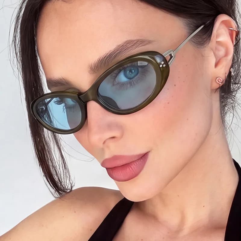 Fashion elliptical personalized sunglasses for ladies, ideal for daily driving sun protection