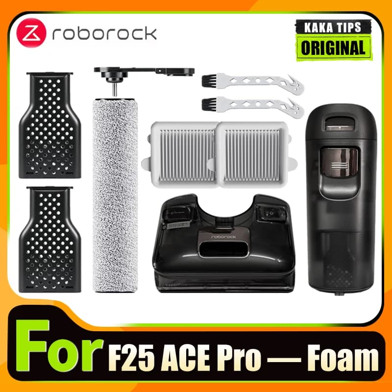 Roborock F25 ACE Pro Foam Vacuum Cleaner Accessories Roller Brush and HEPA Filter Replacement Water Tank Bucket Spare Parts