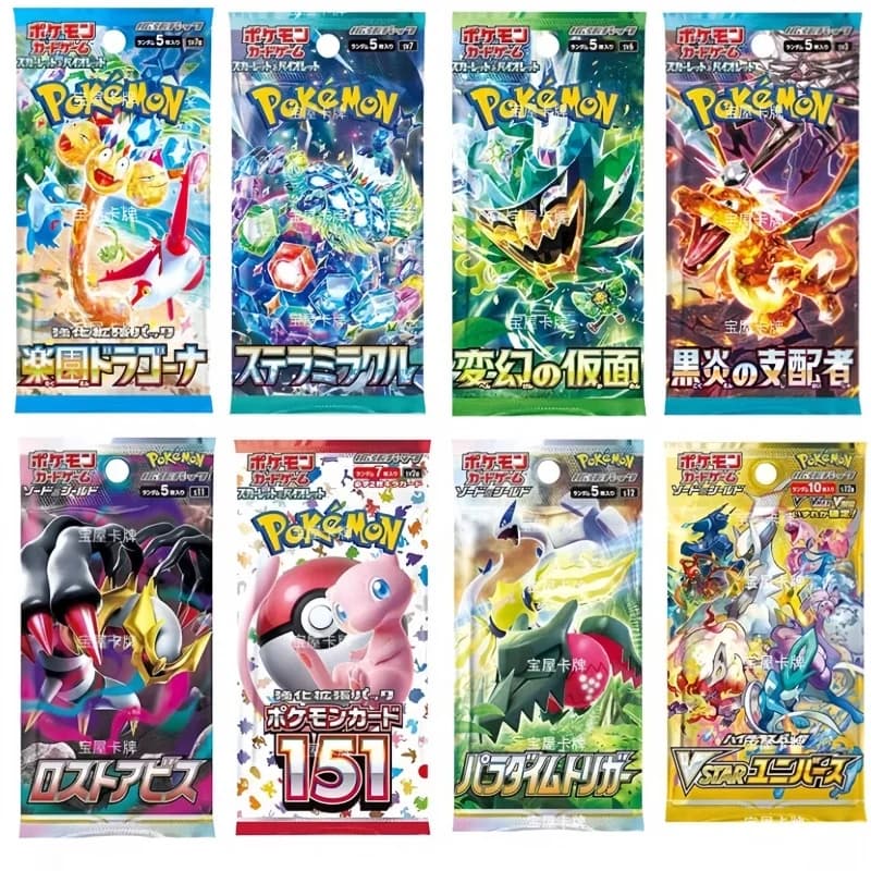 Disponibile Carte Pokemon giapponesi originali Sv4 Sv5 Sv9 Ex Booster Box Pacchetti Carte collezionabili Collezione rara Regali di giochi da competizione