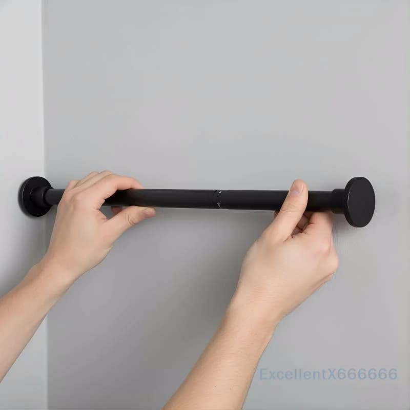 Asta Telescopica in Acciaio Inossidabile per Tende 50-260cm Regolabile Antiscivolo Senza Foratura per Casa Ufficio Camera da Letto Asciugatura Appendiabiti