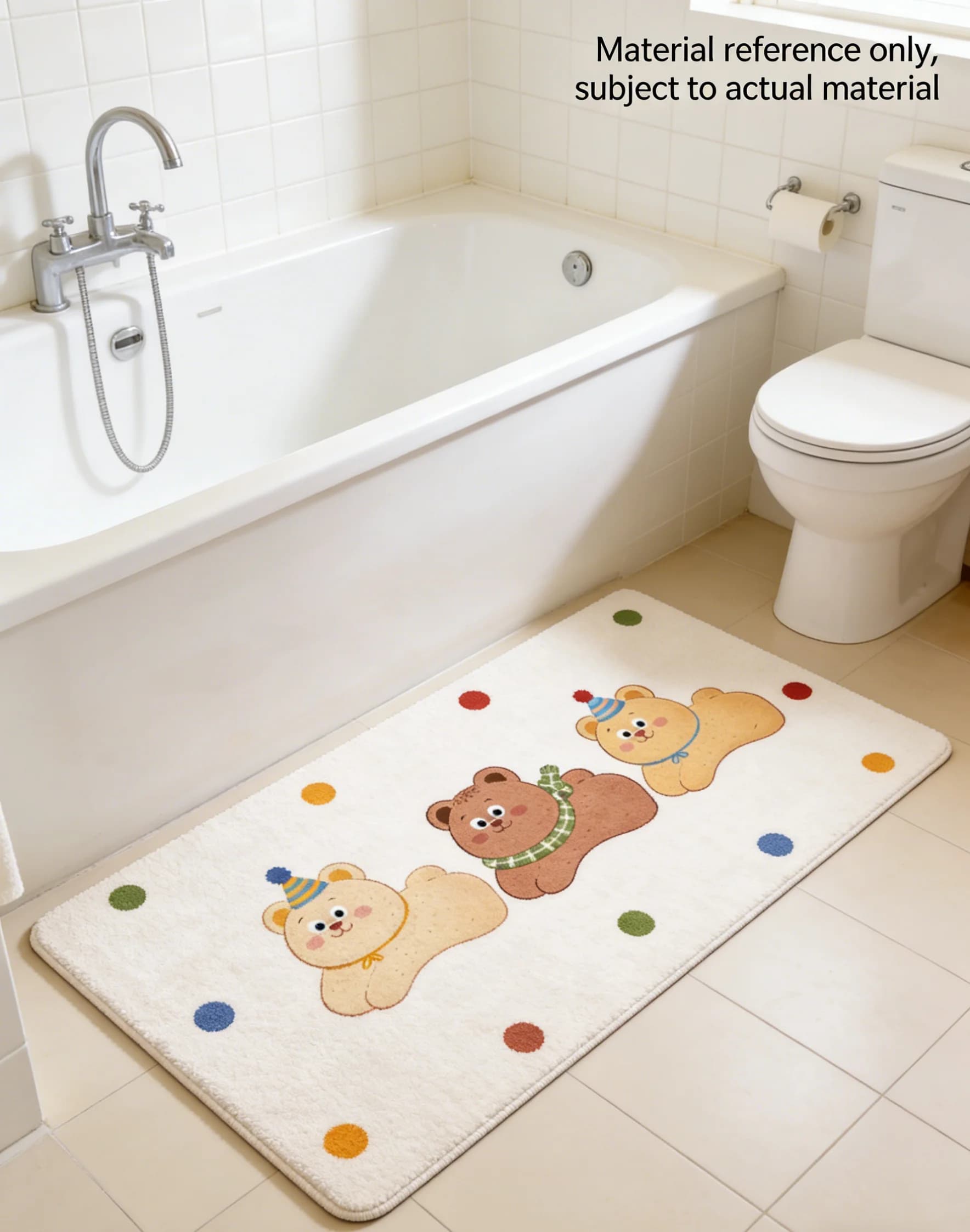 Children's non-slip plush mat, soft washable mat in washing machine with animated designs, perfect for children's bedrooms, games rooms and living rooms
