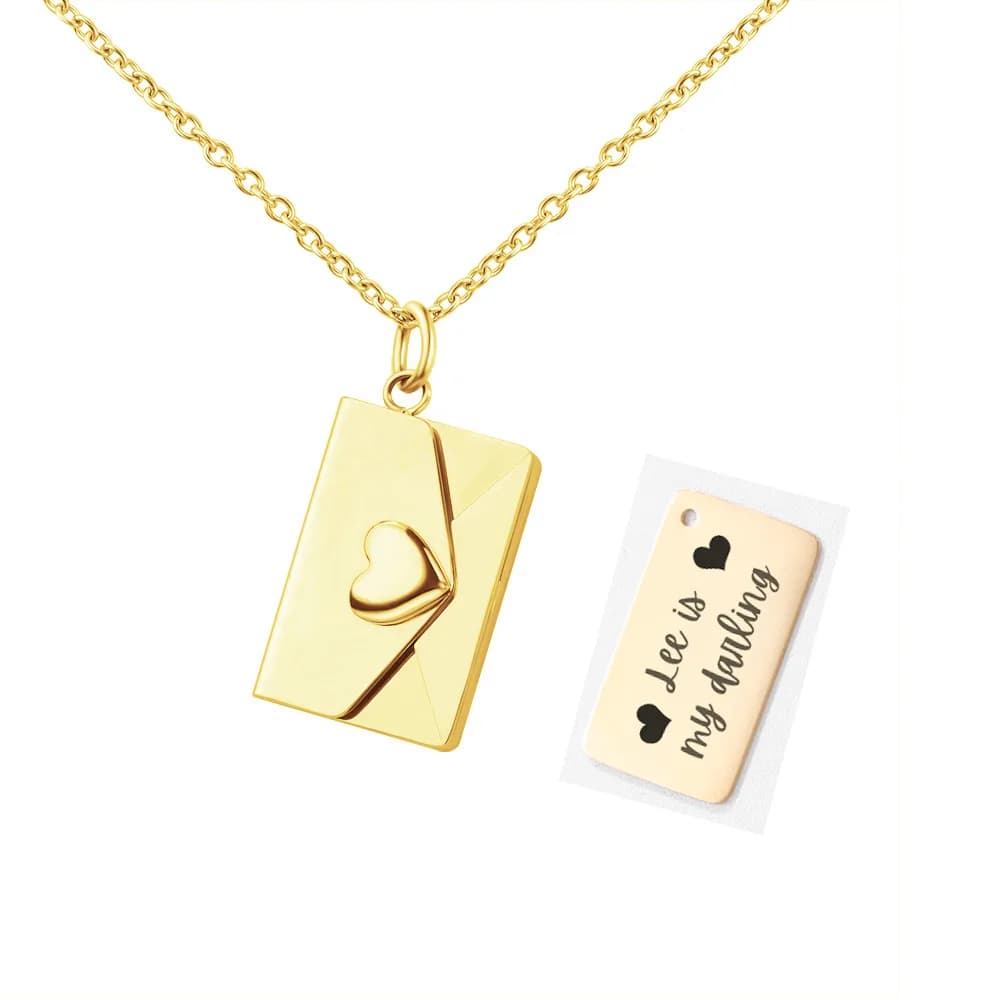 Nuova Collana alla Moda Personalizzata a Forma di Cuore con Incisione Laser per Donne, Ciondolo Fatto a Mano in Acciaio Inossidabile