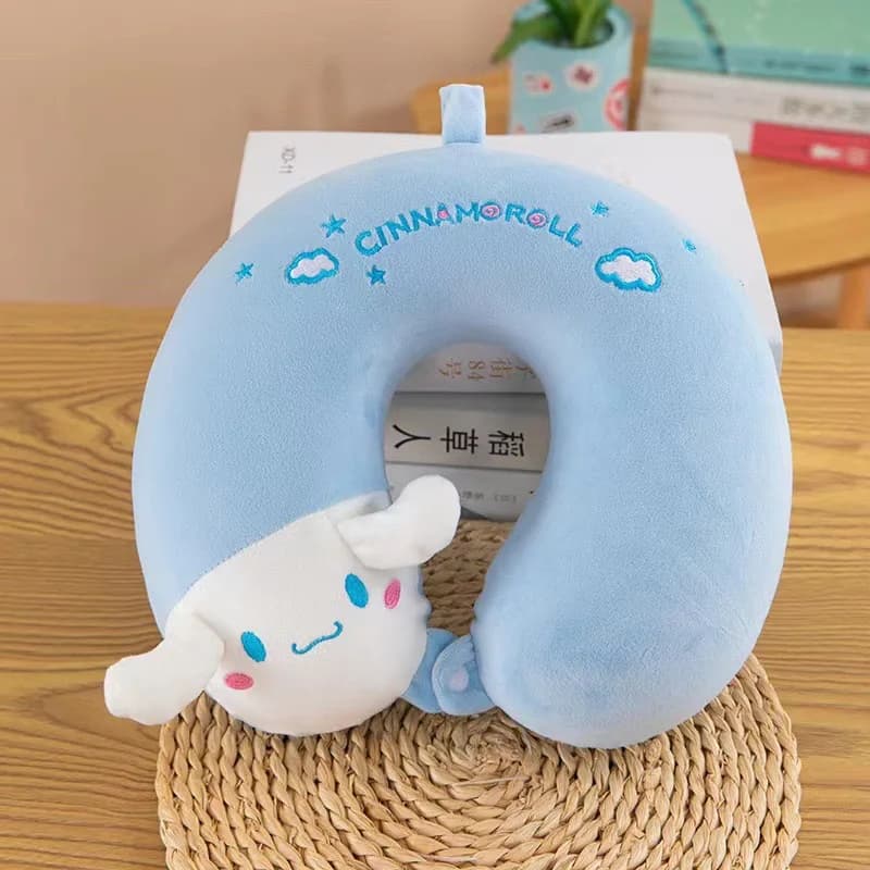 Nuovo Cuscino da Viaggio a Forma di U Mymelody Cinnamoroll, Cuscino in Memory Foam con Ricamo, Cuscino da Viaggio a Lento Ritorno, Regalo