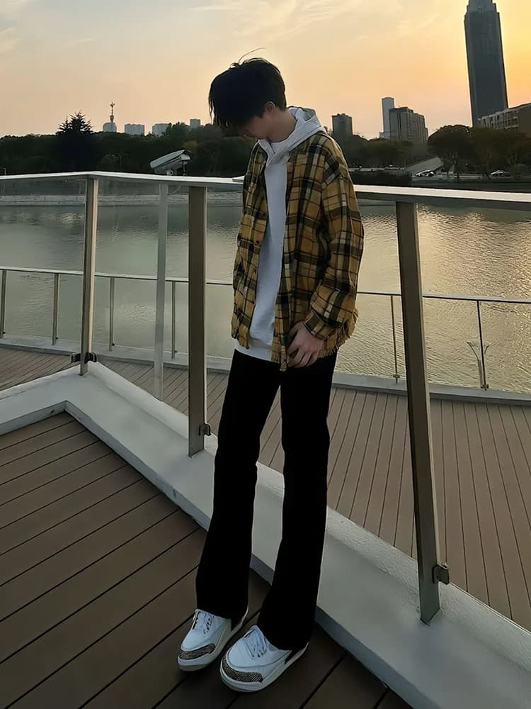 Jeans Neri da Uomo Cleanfit a Gamba Larga, Stile High Street, Taglio Dritto, Pantaloni Affusolati Lunghi, Jeans a Vita Alta alla Moda Giovanile