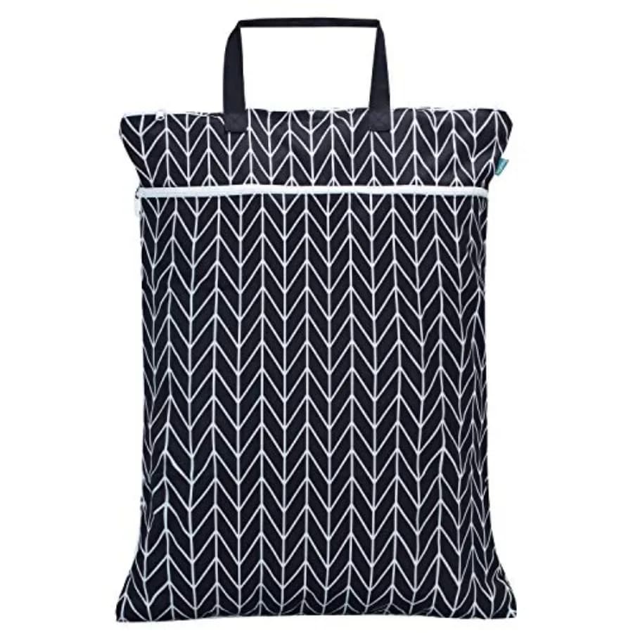 Teamoy Travel Hanging Wet Dry Bag Organizer 24.7 x 18 inches with Two Compartments for Cloth Diaper, Laundry, Swimsuits and Mor