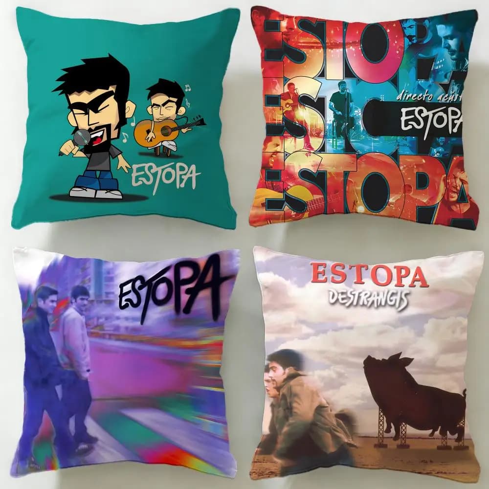 Band Estopa Cushion Cover Soft & Easy-Wash Pillow Case – Versatile for Couch, Bed, Travel and Office