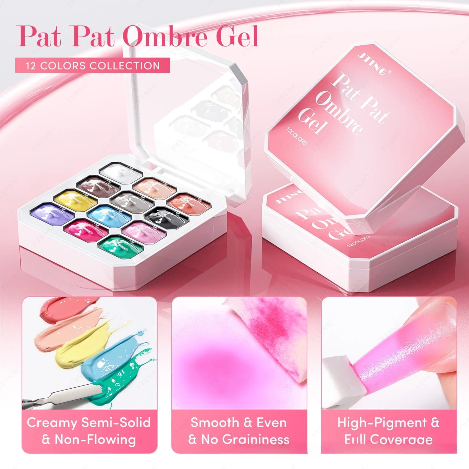 12 colori 4IN1 Pat Ombre Gel Smalto per unghie Easy Gradient Gel per pittura per unghie francesi fai da te Vernici UV solide Vernice Gel artistico