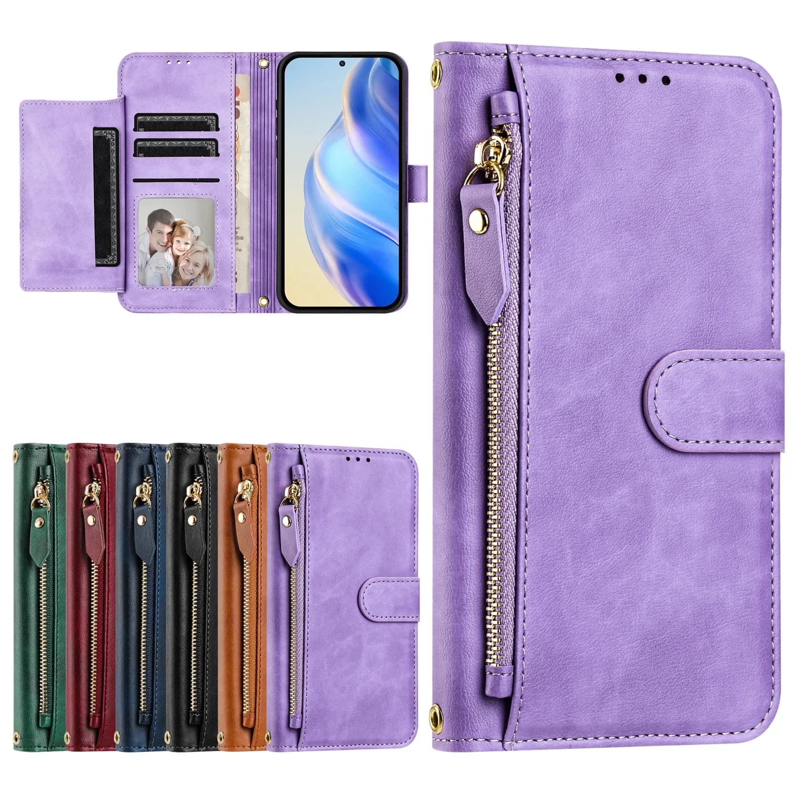 Custodie per Oukitel C5 C3 C2 C1 C61 C69 C62 C59 C65 C58 C57 C53 C50 C51 C38 C37 C35 C32 Pro - Cover a Portafoglio Flip per Telefono