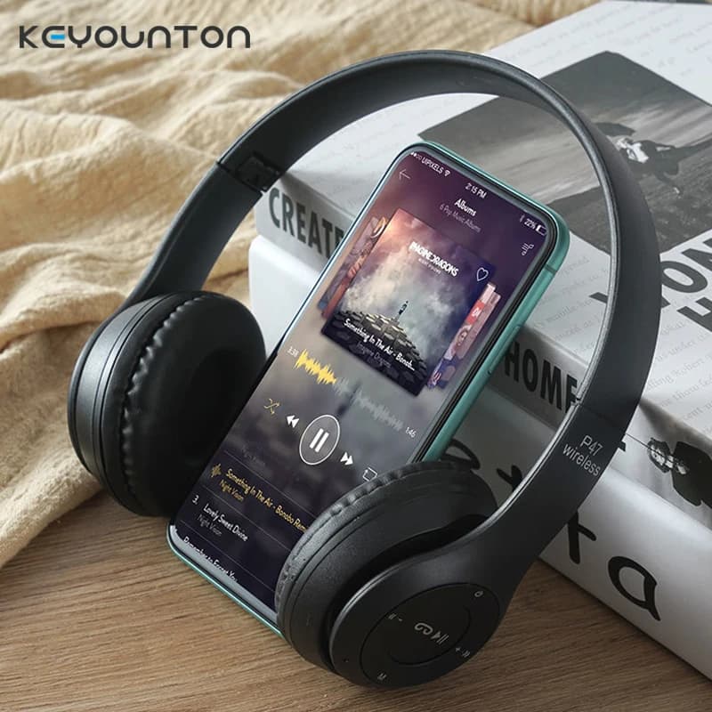 Wireless Folding Headphones Bluetooth Headphones with Noise Cancellation Stereo Headphones with Microphone for Xiaomi mobile tablet