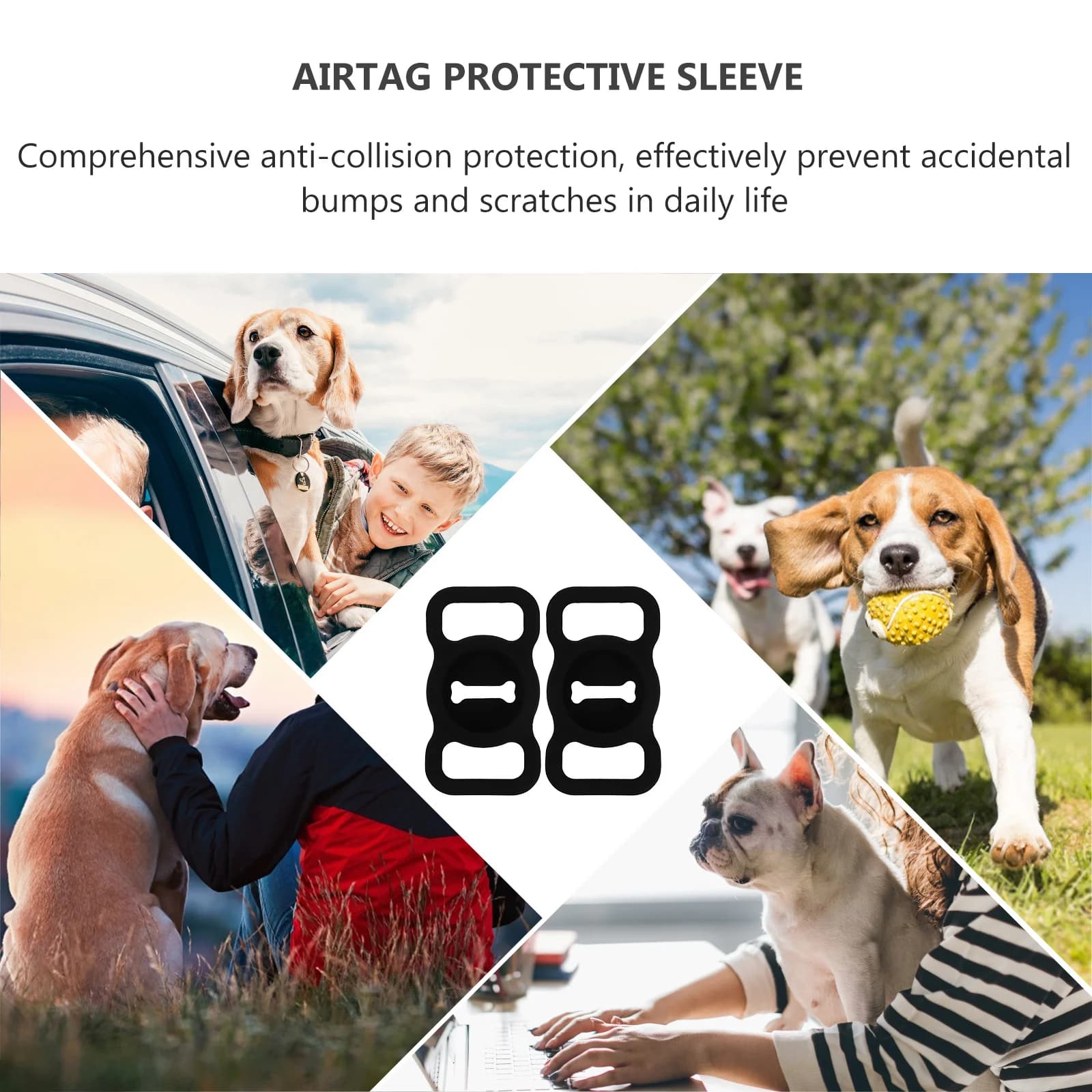 NOLITOY Custodia protettiva per chiave in silicone da 2 pezzi per collare per cani Accessorio antigraffio per animali domestici con portachiavi