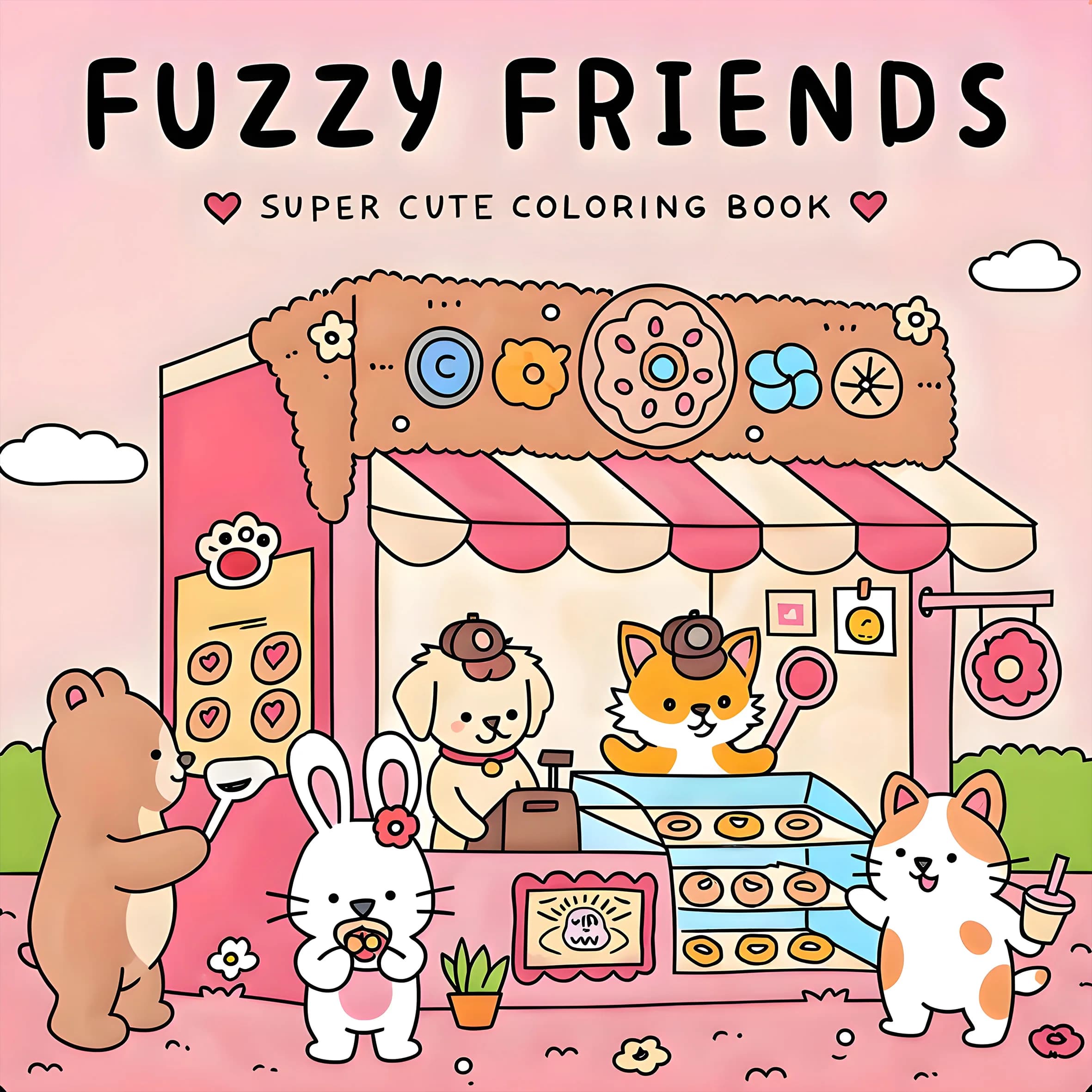 FUZZY FRIENDS: Coloring Book for Adults Featuring Cute Cozy Daily Activities for Relaxation (Cozy Spaces Coloring)