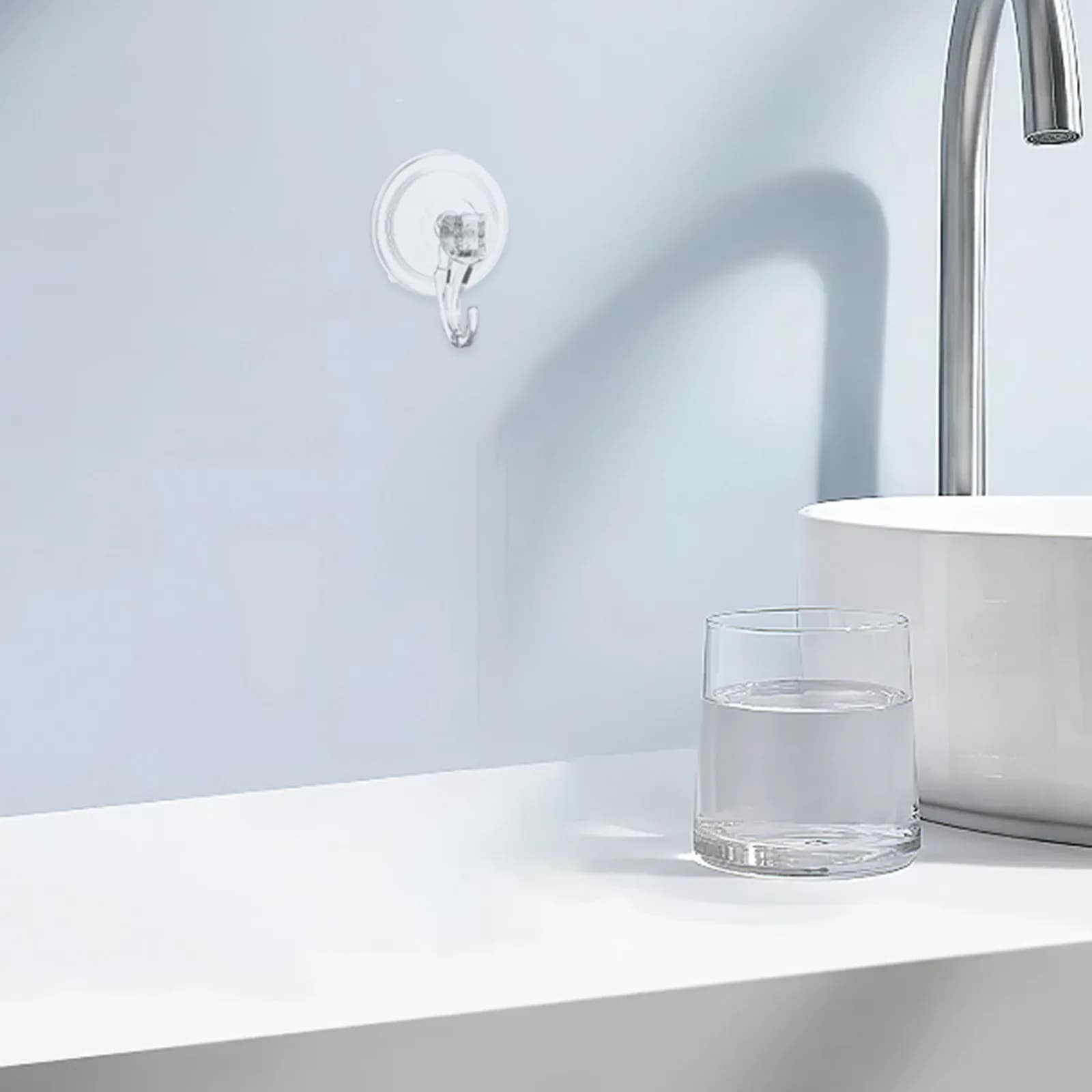 2 Pezzi Ganci a Ventosa Trasparenti, Ganci a Forte Suzione per Cucina, Bagno, Doccia, Senza Residui, Riutilizzabili, Multiuso