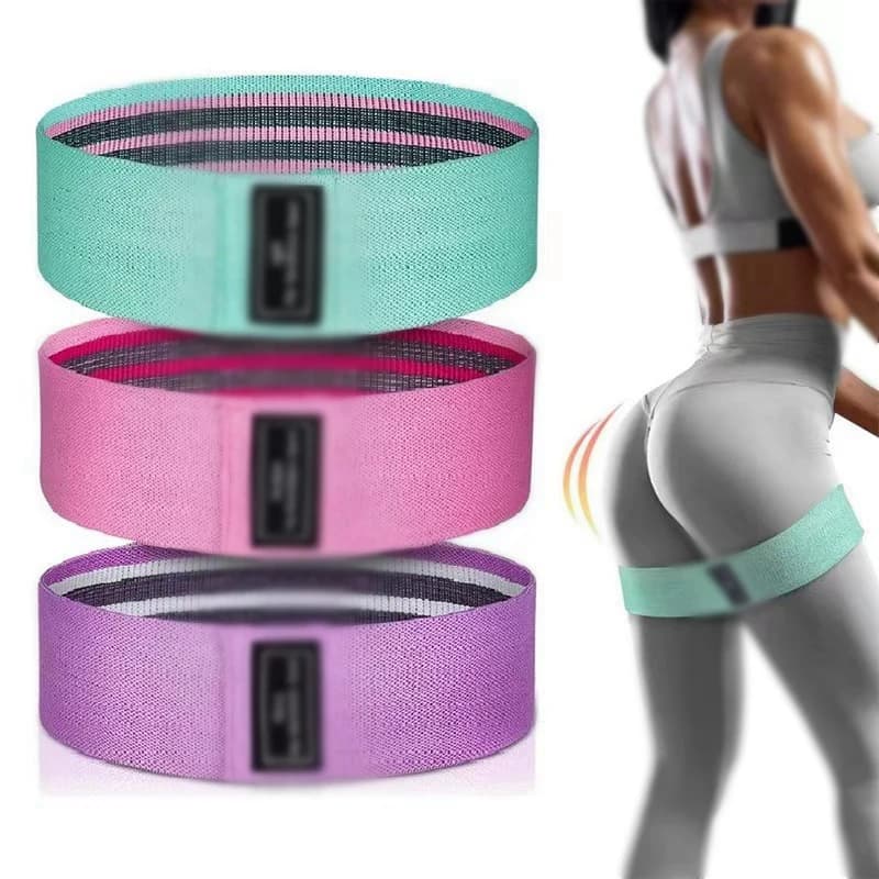 1- Set of 3-piece strength bands for body workouts, strength training, yoga and pilates: durable and elastic