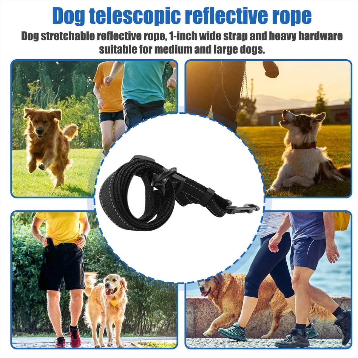 Accoppiatore qualitativo a doppia guinzaglio per cani di taglia grande Splitter in nylon resistente regolabile per due cani di grossa taglia