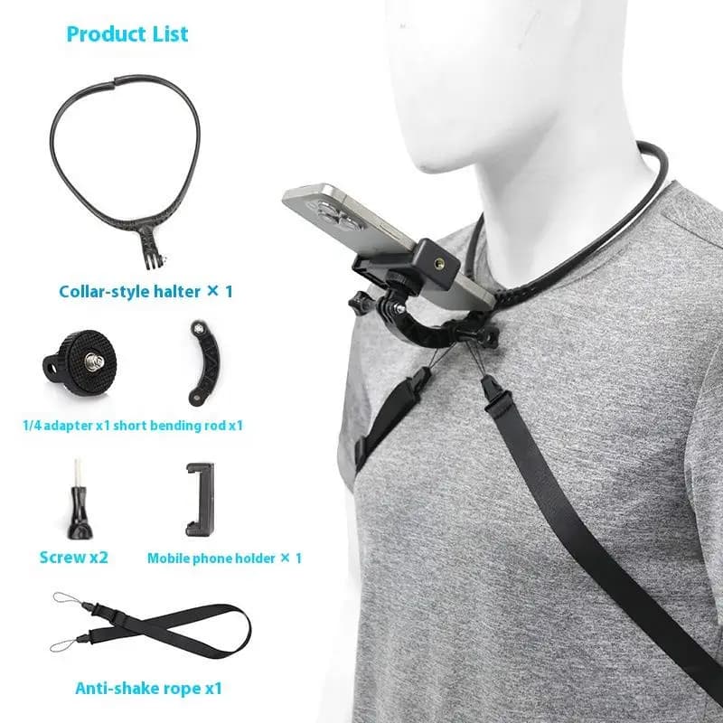 1Set Phone Action Camera 2 In 1 Neck Hold Mount For Action Universal Action Camera Phone Accessories