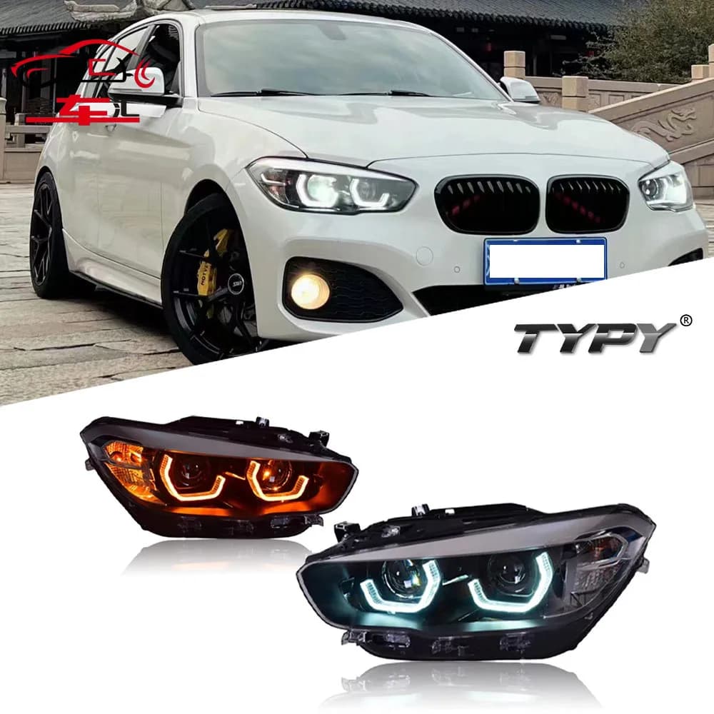 Faro TYPY per BMW Serie 1 F20 2015-2018, aggiornamento modificato con nuovo DRL, indicatore di direzione dinamico a LED, accessori auto