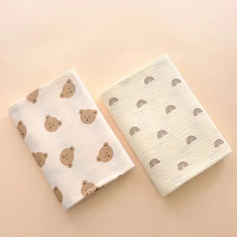 2Pc Coperte in mussola di cotone Coperta per la ricezione del bambino per neonato Mussola Swaddle Wrap Biancheria da letto Asciugamano da bagno infantile Articoli per bambini