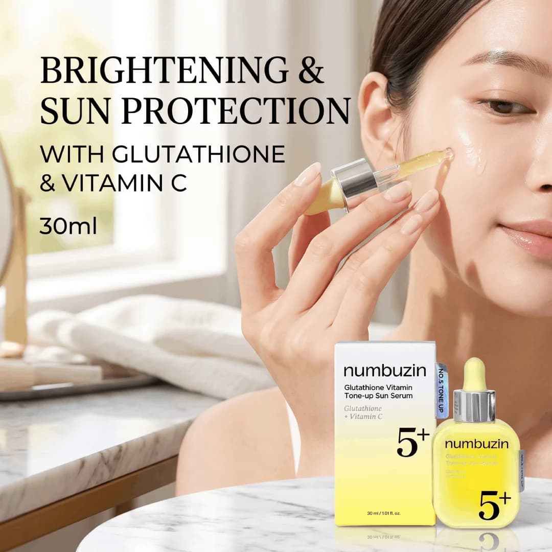 Glutathione Vitamin C Tone-Up UV Shield Featherlight Aqua Brightening Facial Serum For Lackluster Patchy Complexion