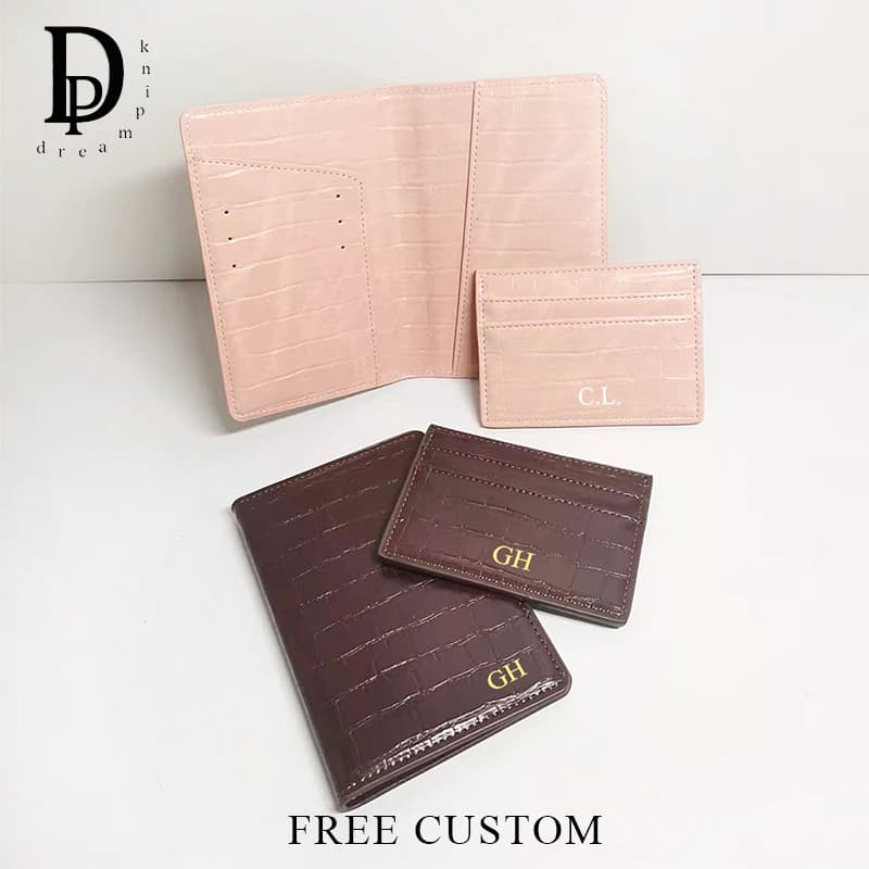 Porta Passaporto in Pelle PU con Motivo Coccodrillo di Lusso, Personalizzabile con Nome, Borsa da Viaggio per Passaporto, Porta Carte, Regalo Personalizzato
