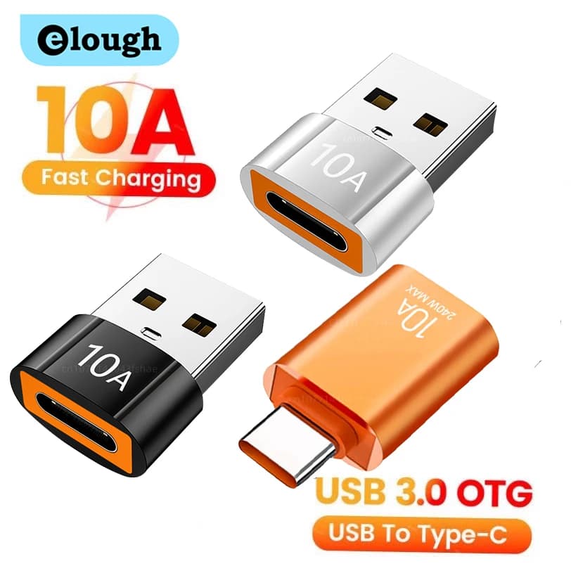 Elough 10A USB Type C to USB to USB 3.0 to Type C OTG Converter Connector for MacBook iPad Huawei Xiaomi Samsung