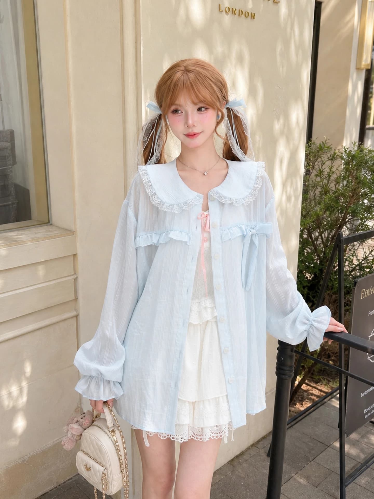Sweet Style Long Sleeve Loose Women's Shirt Breathable Doll Collar Open Cardigan Autumn Fashion Casual Comfortable Top