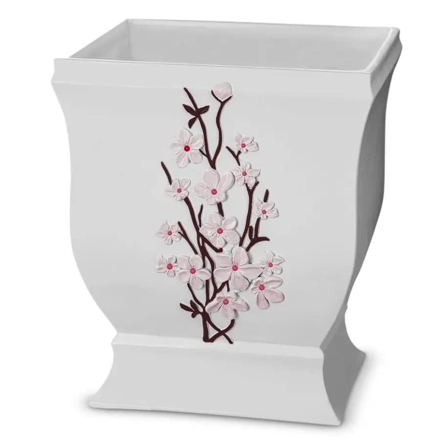 Vanda White Trash Can 1.48 Gal 5.6L Cestino per rifiuti dal design decorativo Durevole piccolo bagno Pattumiera Cestino per rifiuti per bagno,