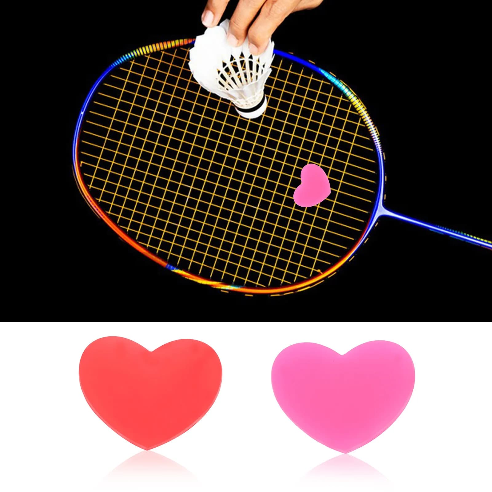 Set di 6 Antivibrazioni per Racchetta da Tennis in Silicone, Riduttore di Vibrazioni per Migliorare la Consistenza del Colpo, Antivibrazioni Rosso Rosa per Racchette da Tennis