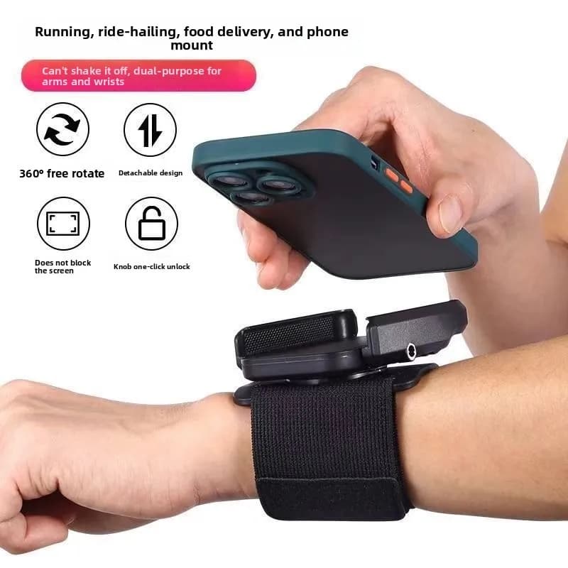 Rotate Wrist Mobile Phone Holder Driving Arm Exercise Running Mobile Phone Bag Wrist Belt Takeaway Navigation Phone Armband