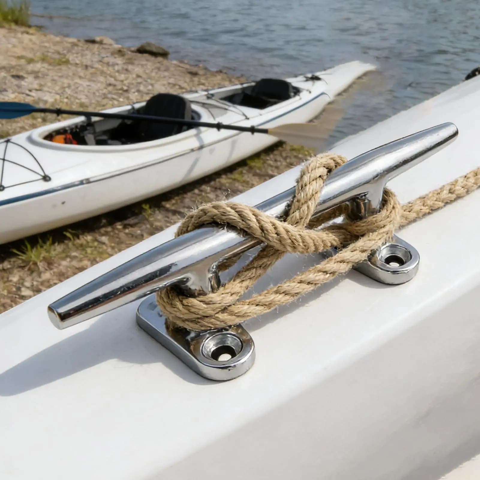 Stainless Steel Boat Cleats Marine Grade Open Base Rope Cleat Rustproof for Kayak Canoe Dock Mooring Fishing Sailing Lake