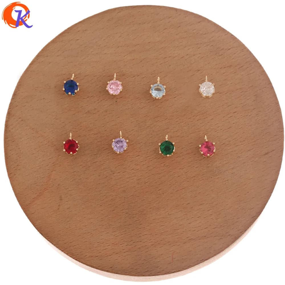 Cordiale Disegno 100Pcs 6*8MM Accessori Dei Monili/Orecchino di Risultati/CZ Connettori/Forma Rotonda/FAI DA TE Pendenti E Ciondoli/Fatto A Mano/Monili Che Fanno