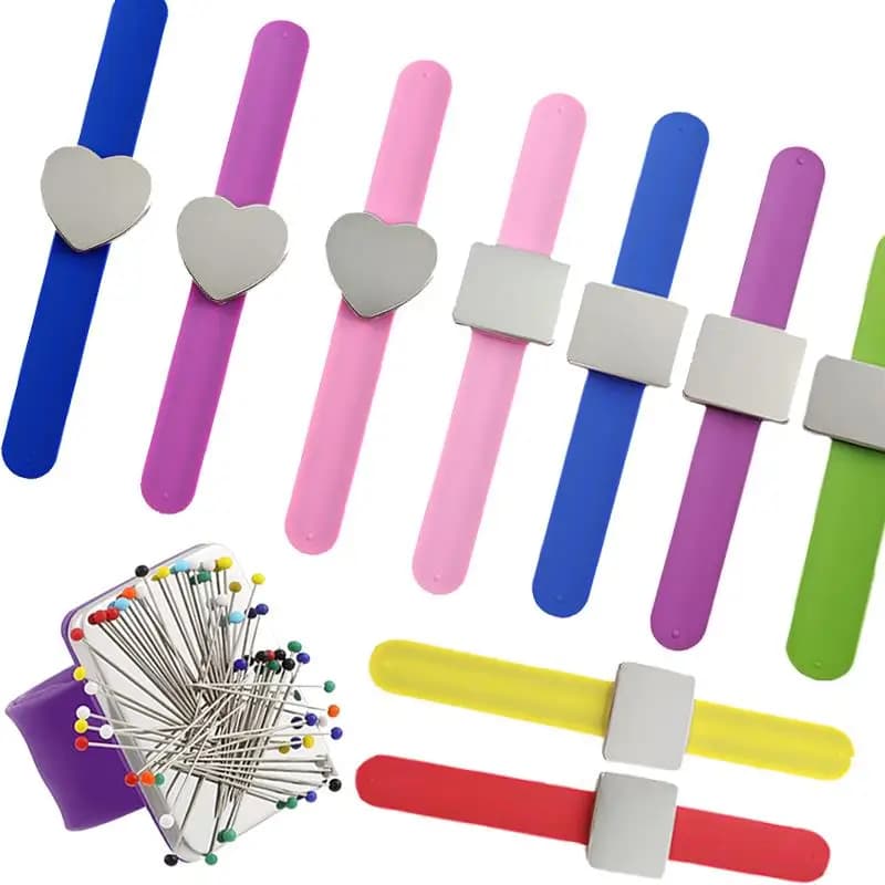 Supporto per cuscino con spilla da polso per cinturino da cucito magnetico per Quilting perni da cucito fermaglio per capelli cinturino da polso in Silicone cuscino per bracciale