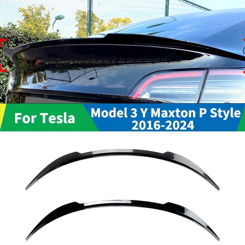 Per Tesla Modello 3 Y Maxton P Stile 2016-2024 Baule Posteriore Spoiler Ala Labbro Posteriore Tetto Diffusore Accessori Auto Coda Pinna corpo kit