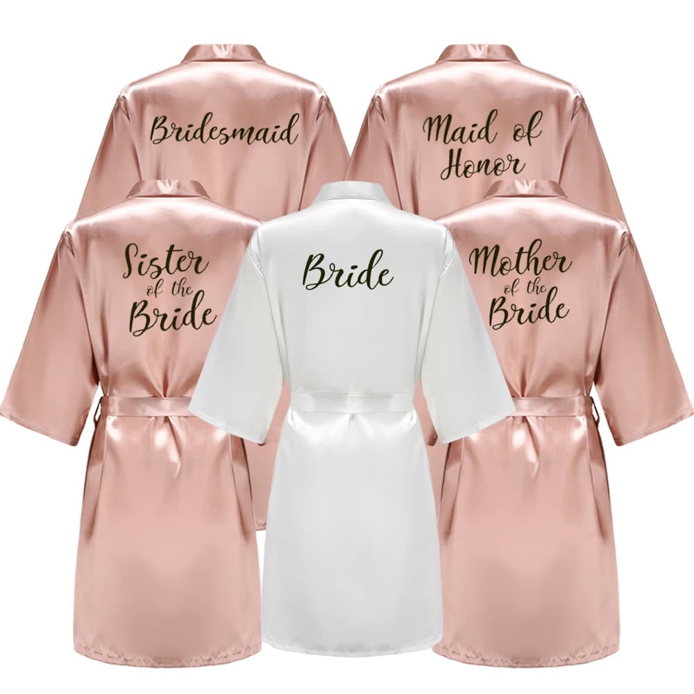 Bridal bride dress kimono robe nightdress casual satin short woman bedwear sexy nightwear YS1666