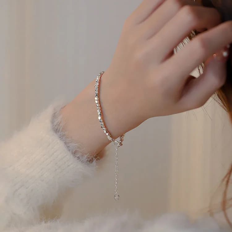 Fupo Silver Coin Bracelet - Women's Silver Coin Hand Chain - Self-discipline Bracelet - Instagram Style - Small-Scale Design - Best Friend Style Hand Ring