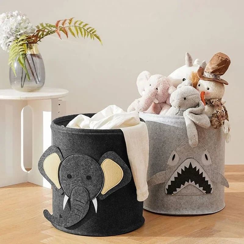 large capacity baby toy storage bucket Felt storage bag Large Laundry Hamper Kid Toys Storage Basket Clothes Organizer