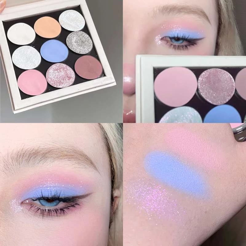 HERORANGE Palette di ombretti a nove colori Fine, polvere perlescente