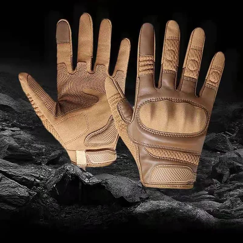 Guanti da Moto in Pelle con Touchscreen, Guanti Protettivi da Motocross, Tattici, da Pit Bike, da Corsa, a Dita Intere per Uomo