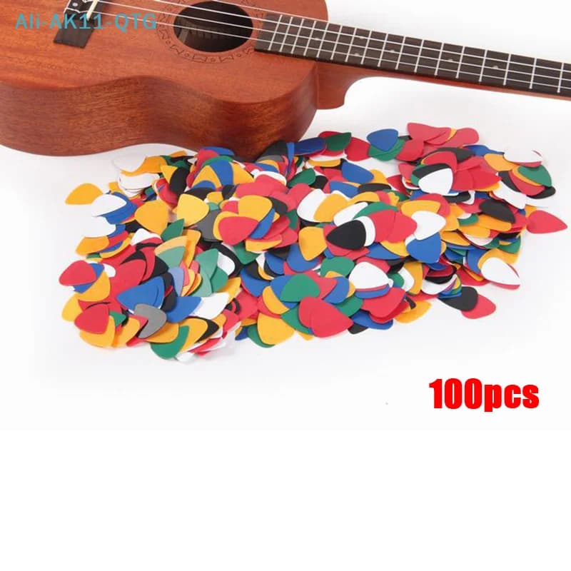 NUOVO Set di 100 Plettri in ABS per Ukulele Acustico, Basso e Chitarra Elettrica, Accessori
