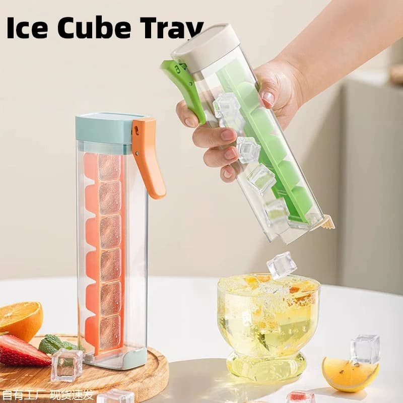 Stampo per Cubetti di Ghiaccio Ecologico a 6 Scomparti, Vassoio in Silicone con Contenitore per Congelamento Rapido, Facile da Usare per Casa e Cucina