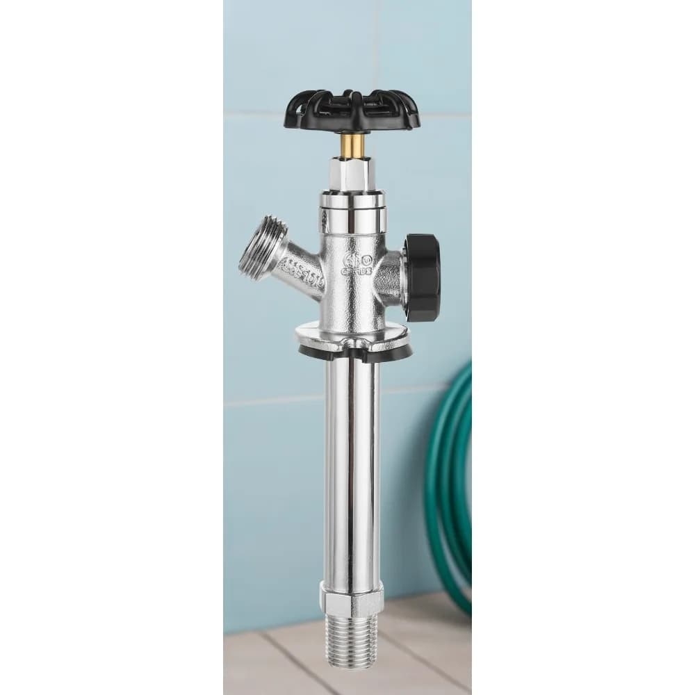 4 Inch Frost-Free Sillcock Faucet, 1/2" MIP 3/4" tube, chrome for outdoor garden and home use