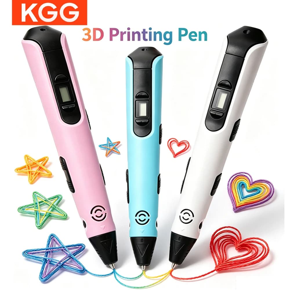 Penna per Stampa 3D con Display LED, Penna per Disegno Fai-da-Te, Filamenti PLA, Strumenti per Pittura Tridimensionale, Regalo di Compleanno e Natale per Bambini