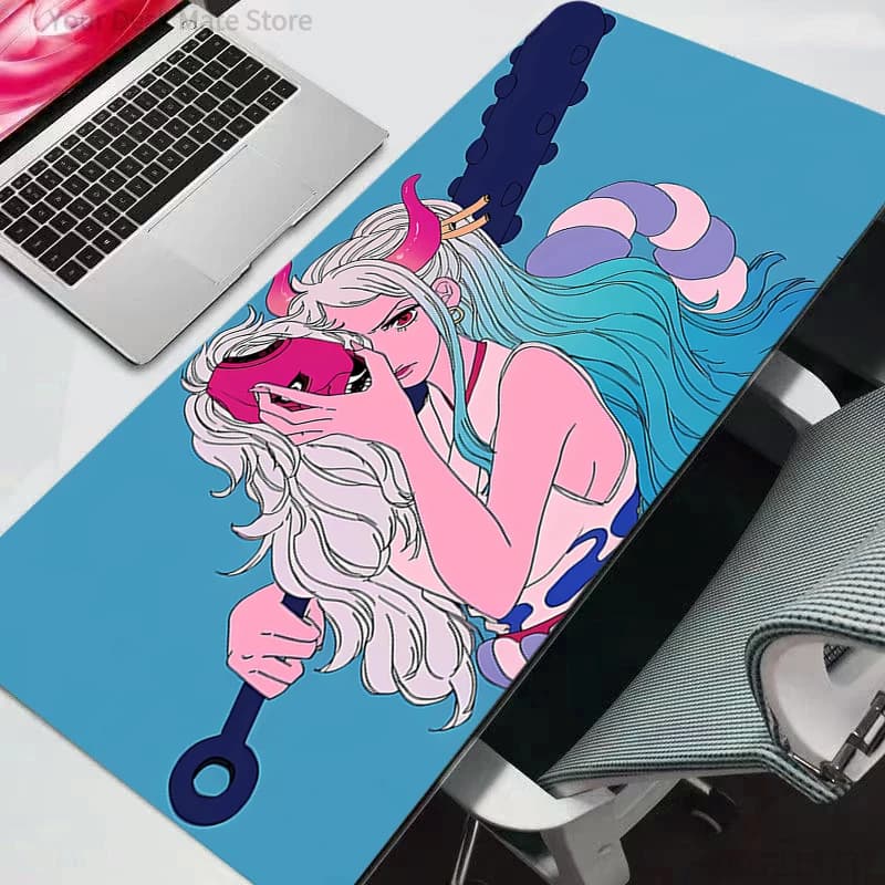 Tappetino per mouse One Piece grande in gomma per PC, accessori da gaming, tappetino da scrivania con bordo rinforzato, tappeto da gamer durevole, anime
