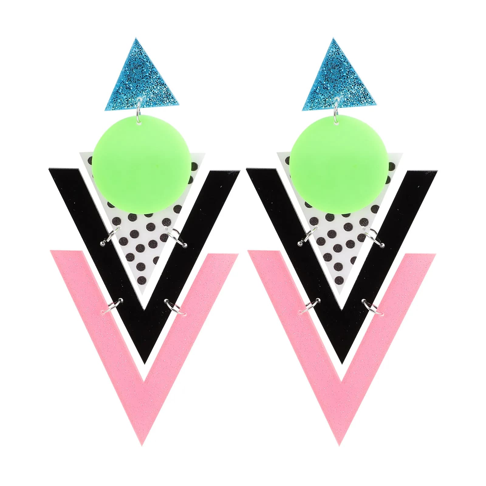1 Paio di Orecchini Triangolari Multistrato, Eleganti Orecchini Pendenti Geometrici per Donne, Accessori di Moda per Feste, Viaggi e Shopping